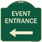Signmission N Event Entrance With Left Arrow Heavy-Gauge Aluminum Architectural Sign, 18" H, G-1818-23865 A-DES-G-1818-23865 - alternate 1